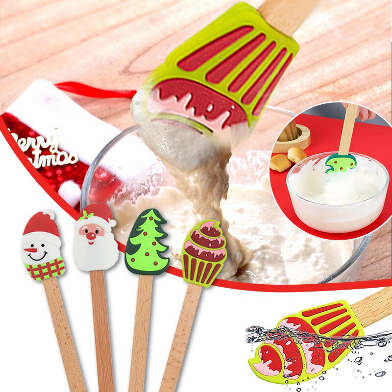 Christmas Silicone Scraper Kitchen Gadget Sets Cake Tools Pastry And Bakery Accessories Kitchenware Bakeware Food Reposteria