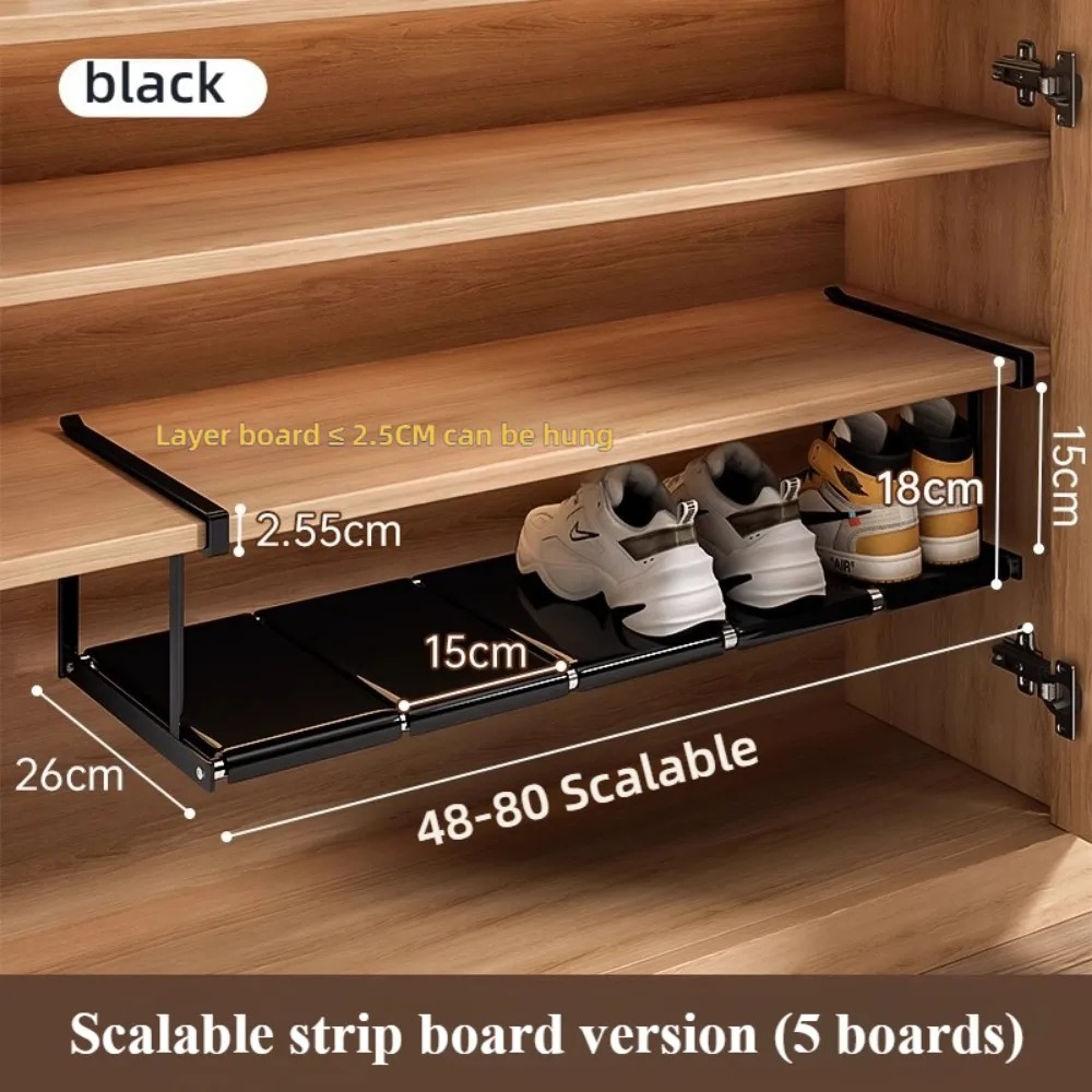 Shoe Rack Retractable Shoes Cabinet Shelf Simple Layered Partition Shoe Tray Storage Household Space-Saving Hanging Shoes Basket