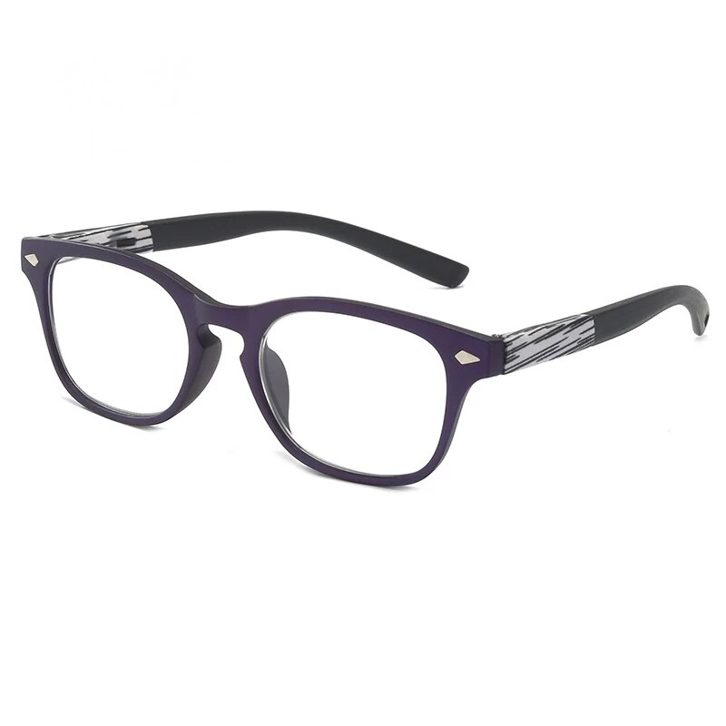 Ienjoy Houtnerf Leesbril Voor Vrouwen Mannen Mode Verziend Brillen Anti Vermoeidheid Reader 1.0 1.5 2.0 2.5 3.0: +300 / purple