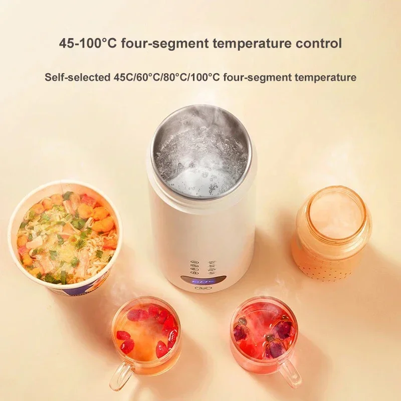 Taza de agua eléctrica de 400ML, taza eléctrica inteligente para hervir, taza de salud multifuncional, hervidor eléctrico portátil para hervir