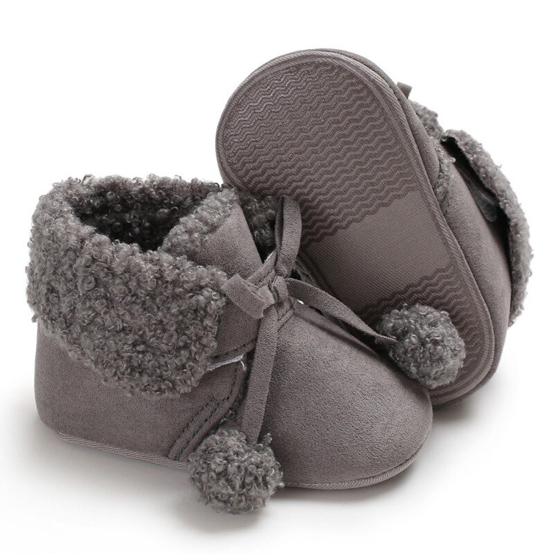 Baby Laarzen Pasgeboren Booties Herfst Winter Veters Plus Fluwelen Casual Zachte Bodem Peuter Schoenen 0-18M