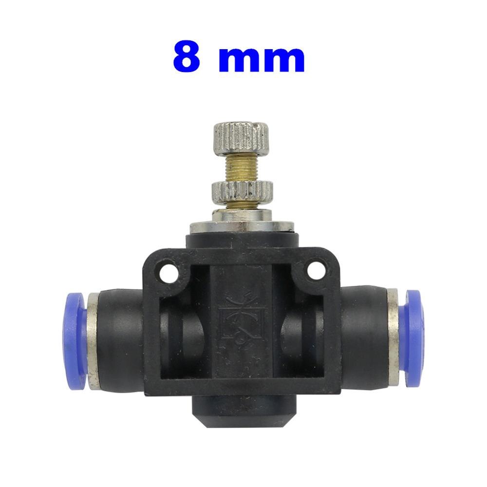 Pneumatic Airflow Regulator 4mm 6mm 8mm 10mm 12mm OD Hose Tube Gas Flow Adjust Valve Air Speed Control Valve Pneumatic Fitting: 8mm