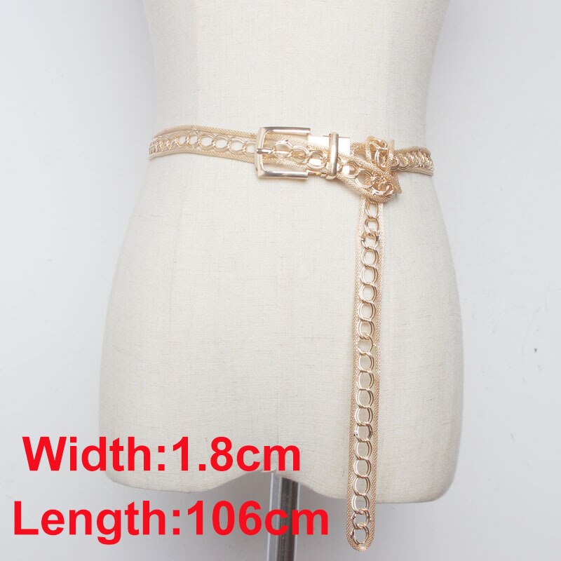 Cetiri Vrouwen Mode Metalen Heup Ketting Riem Elegante Goud Zilver Franjes Ring Taille Keten Kleding Riemen: Style 16