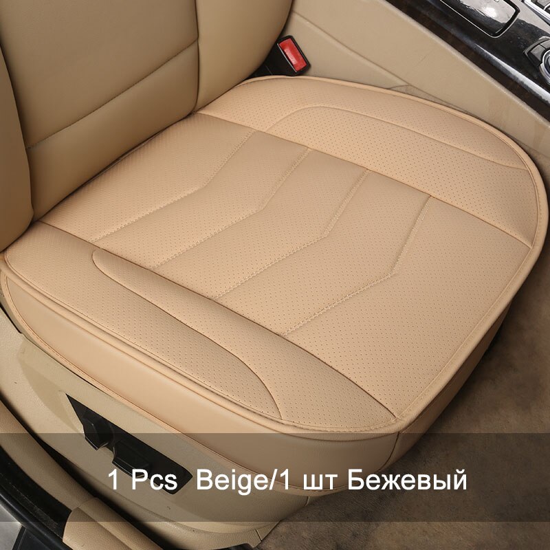 Ultra-luksus enkelt sæde autostol beskyttelse autostolbetræk autostolbetræk autostolhynde til autostole sædebetræk sedan & suv: 1 stk front beige