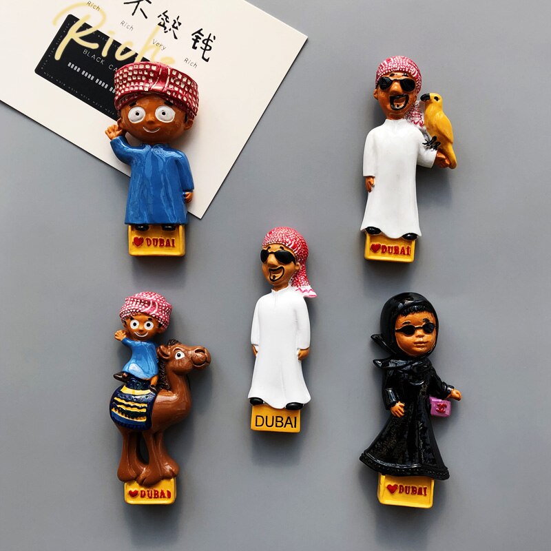 Dubai Regal Refrigerator Magnet 3D Character Fridge Magnet Magnet Resin Magnetic Fridge Magnet Tourist Souvenir