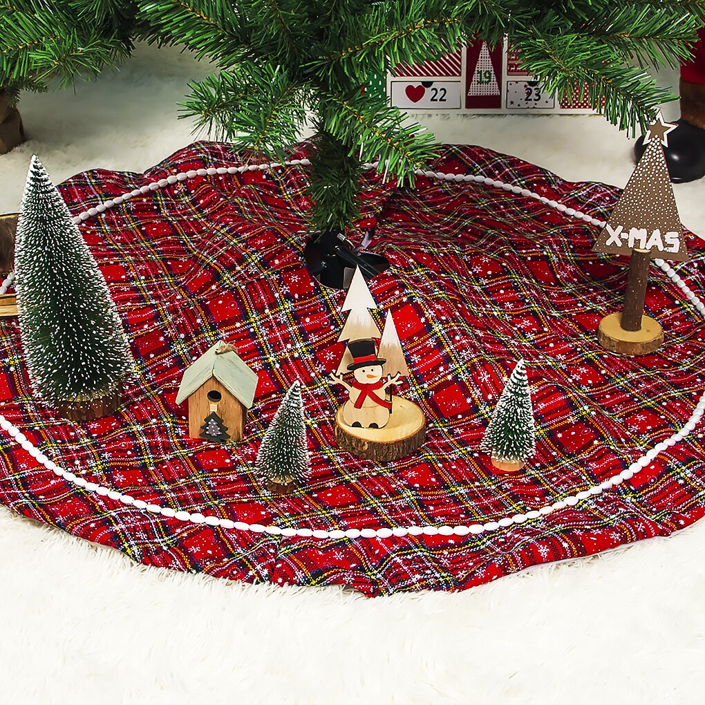 Christmas Tree Round Floor Mat Snowflake Carpet Christmas Tree Cloth Skirt Ornament 100/120CM