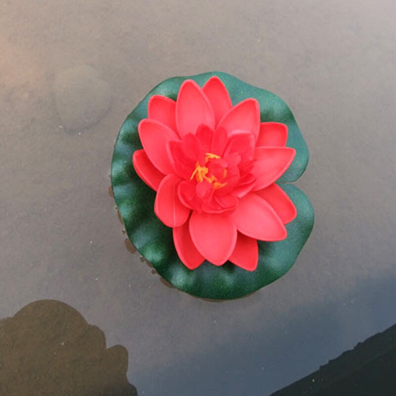 5 stuks kunstmatige lotus waterlelie drijvende bloemen vijver tank plant blad ornament 10cm thuis bruiloft tuin vijver zwembad decoratie