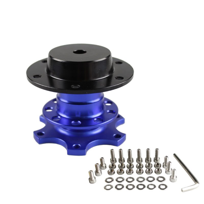 Universal Steering Wheel Quick Release Hub Boss Kit Wheel Hub Adapter For 6 hole Steering Wheel Hub: Blue