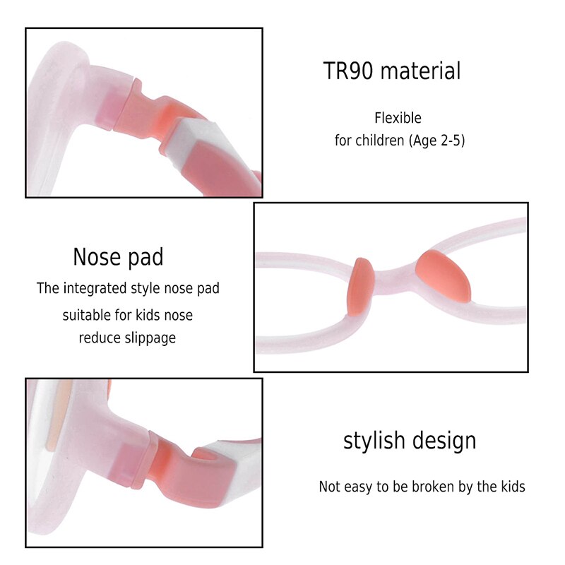 Kirka Optische freundlicher Brille Rahmen TR90 flexibel freundlicher Silikon Gläser Baby Brillen freundlicher Gummi Brille Rosa unisex