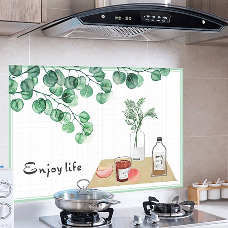 Kitchen Oil-proof Stickers High Temperature Self-adhesive Resistant Tile Stickers Waterproof Oil-proof Stickers Decoration Wallp