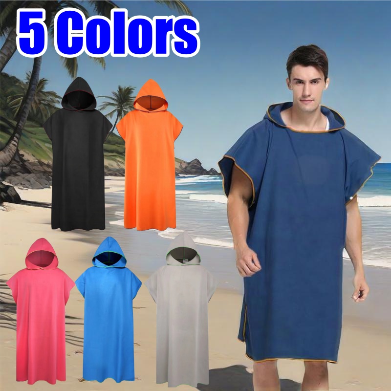 Surfponcho, umkleidehandtuch mit kapuze, mikrofaser-stranddecke, badetuch, schwimmhandtuch, neoprenanzug, strandponcho für erwachsene