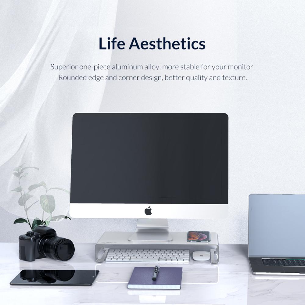 ORICO KCS1 Portable Aluminum Monitor Stand Riser Computer Universal Metal Laptop Stand Desktop Stand for MacBook Lenovo Dell