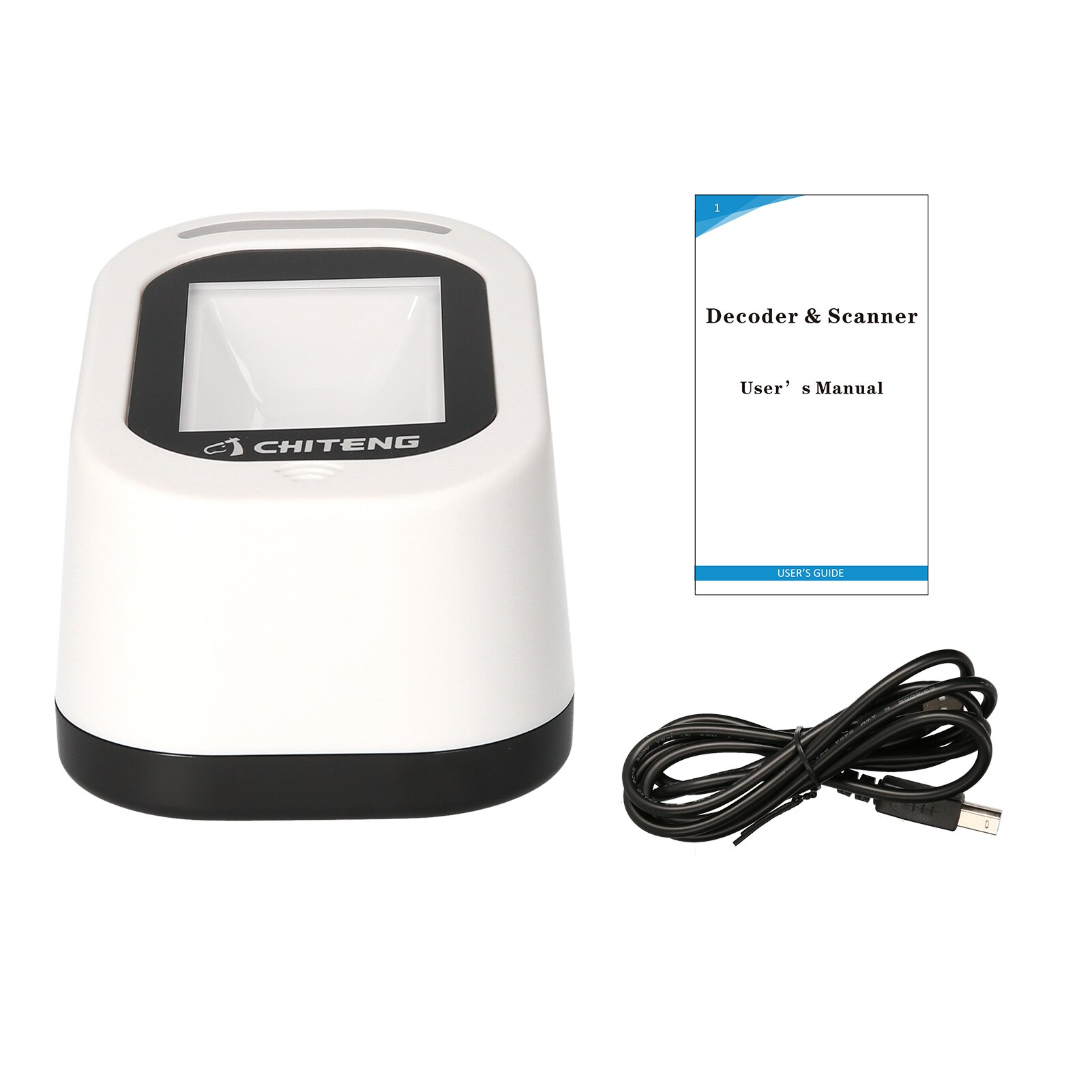 Desktop 1D 2D QR Barcode Scanner Platform USB Wired Bar Code Reader Large Scanning Window Support Auto-Sensing/Continuous Scan: Default Title