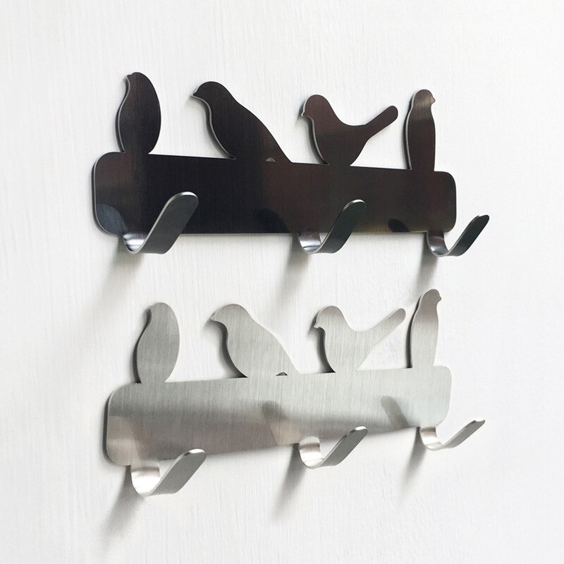 Wall Mounted Storage Hooks Stainless Steel Waterproof Door Hook Key Towel Holder Clothes Hanger Strong Sticky Hooks