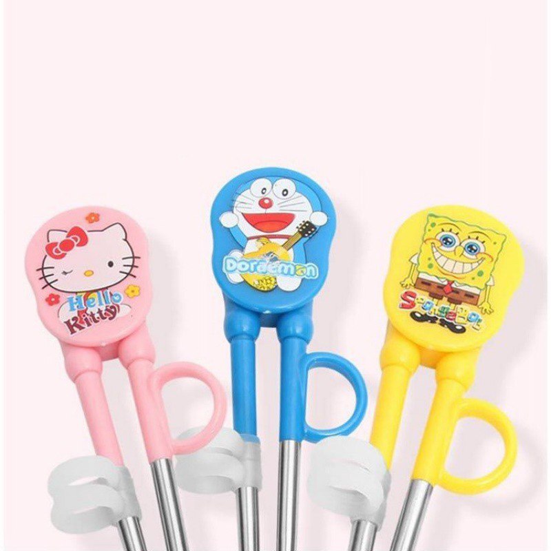 Rvs Training Eetstokjes Leuke Cartoon Training Helper Eetstokjes Voor Kinderen Peuter Te Gebruiken, 1 Paar