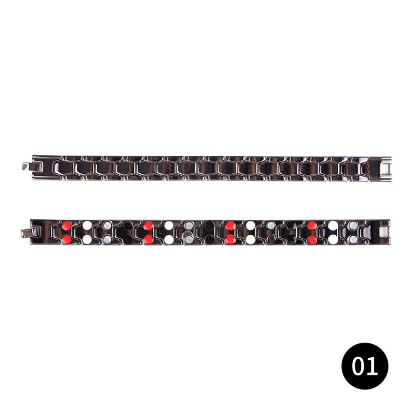 Pulsera magnética saludable para mujeres, brazaletes de magnetita con imanes de terapia de poder, joyería para el cuidado de la salud, inoxidable: Type2 01