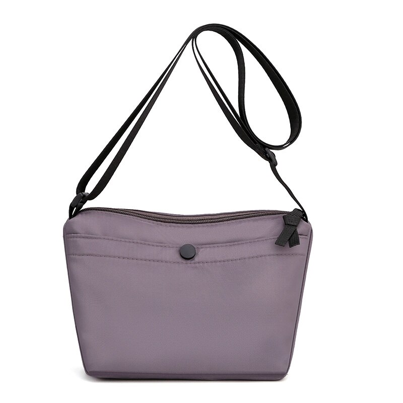 Borsa a tracolla in Nylon per donna 2021 borsa a tracolla impermeabile piccola Casual borsa a tracolla estiva con cerniera morbida tinta unita: Lavender