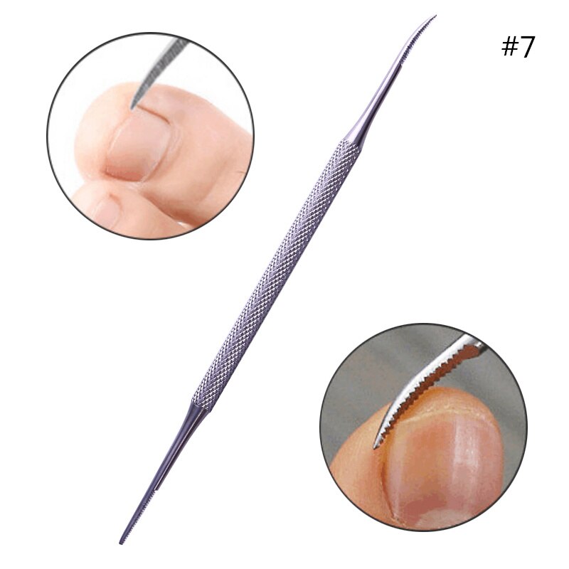 Dual-end Nail Cuticle Pusher Remover Stainless Steel Nail Art DIY Tools: 7