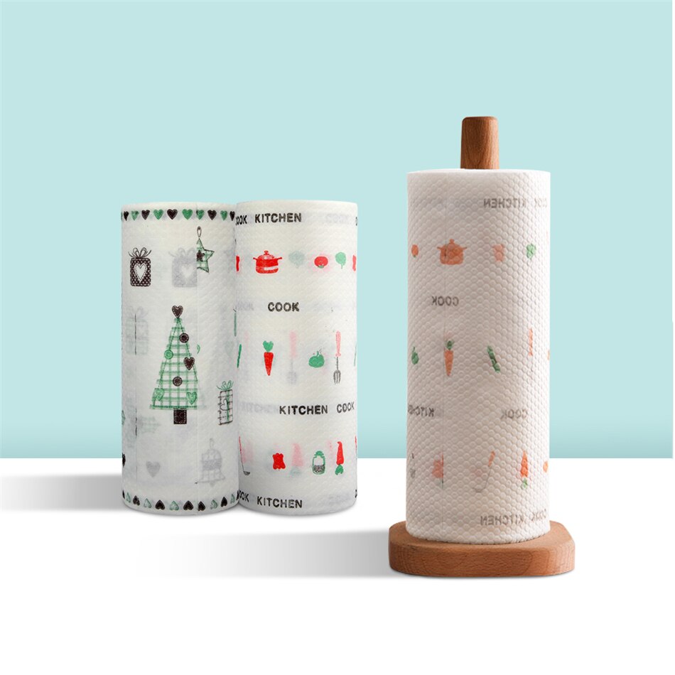 Paño de limpieza de papel desechable para cocina, Herramientas de limpieza, papel higiénico cómodo, capucha de Santa, filtro de aceite,