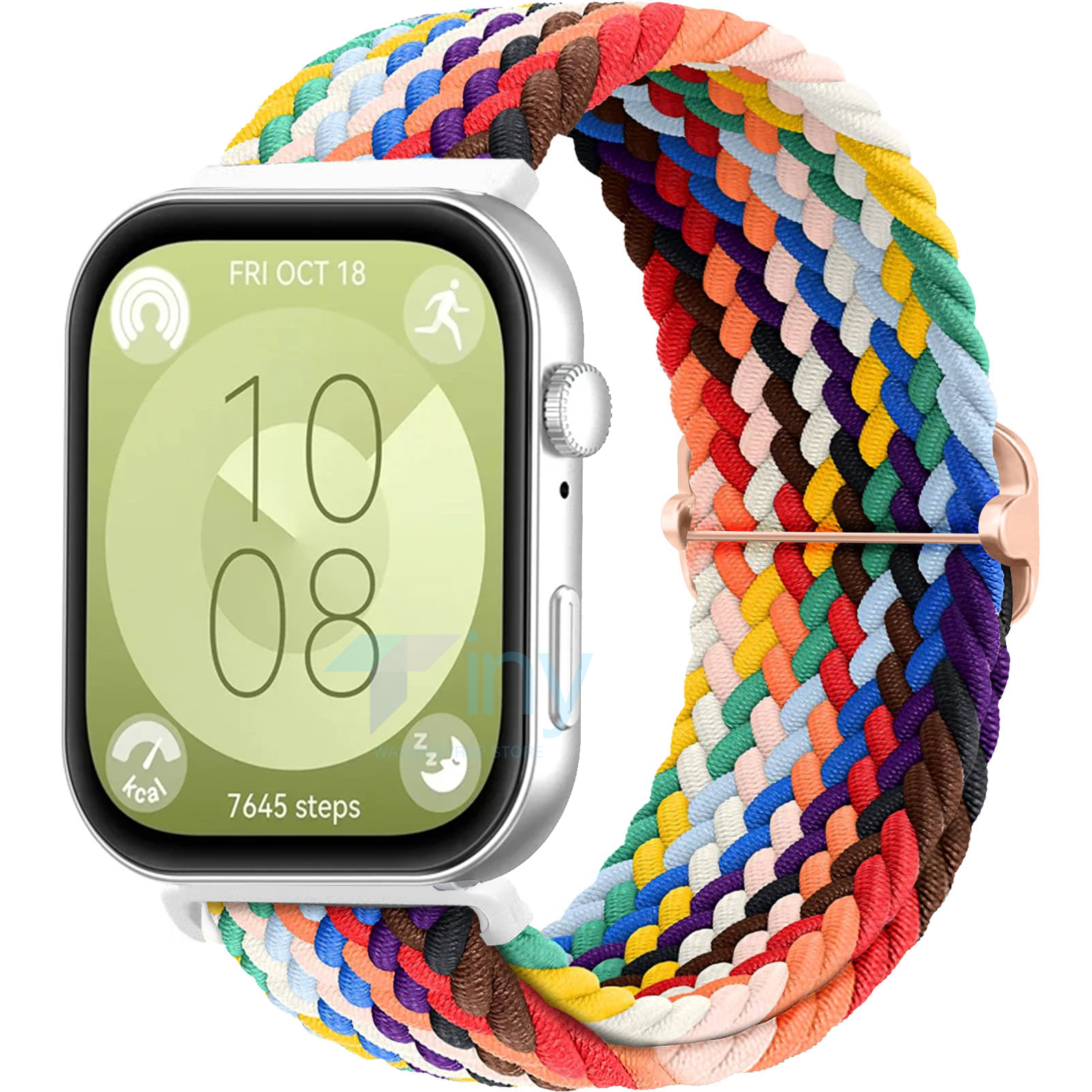 Nylon Braided Strap for Huawei Watch Fit 3 2 Band Adjustable Sport Bracelet for Huawei Watch Fit3 2 Woven Elastic Correas: silver white / 22mm
