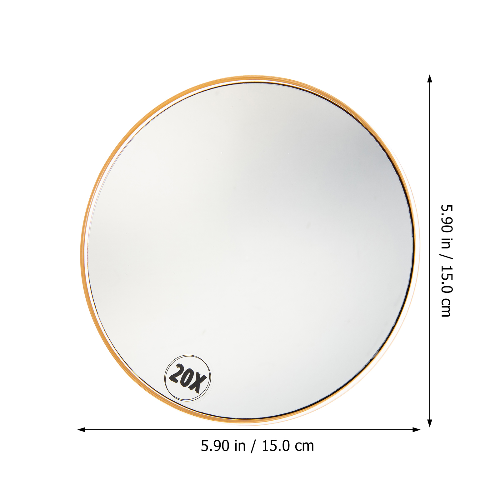 Espejo de baño de gran aumento con 3 ventosas, herramienta de cosmética, redondo, Flexible, para maquillaje, 20X