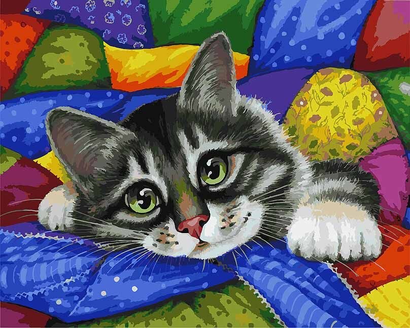 HUACAN, pintura por números, Kits pintados a mano de gatos, pintura al óleo DIY de lienzo para dibujar por números, decoración para el hogar,: SZHC272