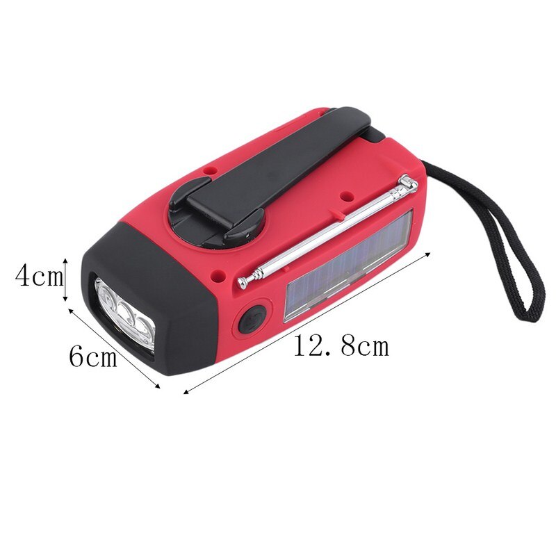 AM FM WB Solar Hand Crank Radio 3 LED Flashlight Emergency Solar Hand Crank Powerful Electric Torch Dynamo Bright Lighting Lamp