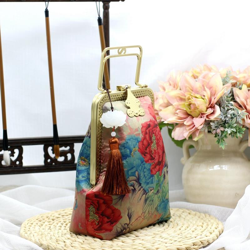 Handgemaakte Vintage Mode Bloemen Telefoon Shell Tassen Chic Lady Chain Vrouwen Schoudertas Crossbody Tassen Tote Vrouwen Handtassen Portemonnees