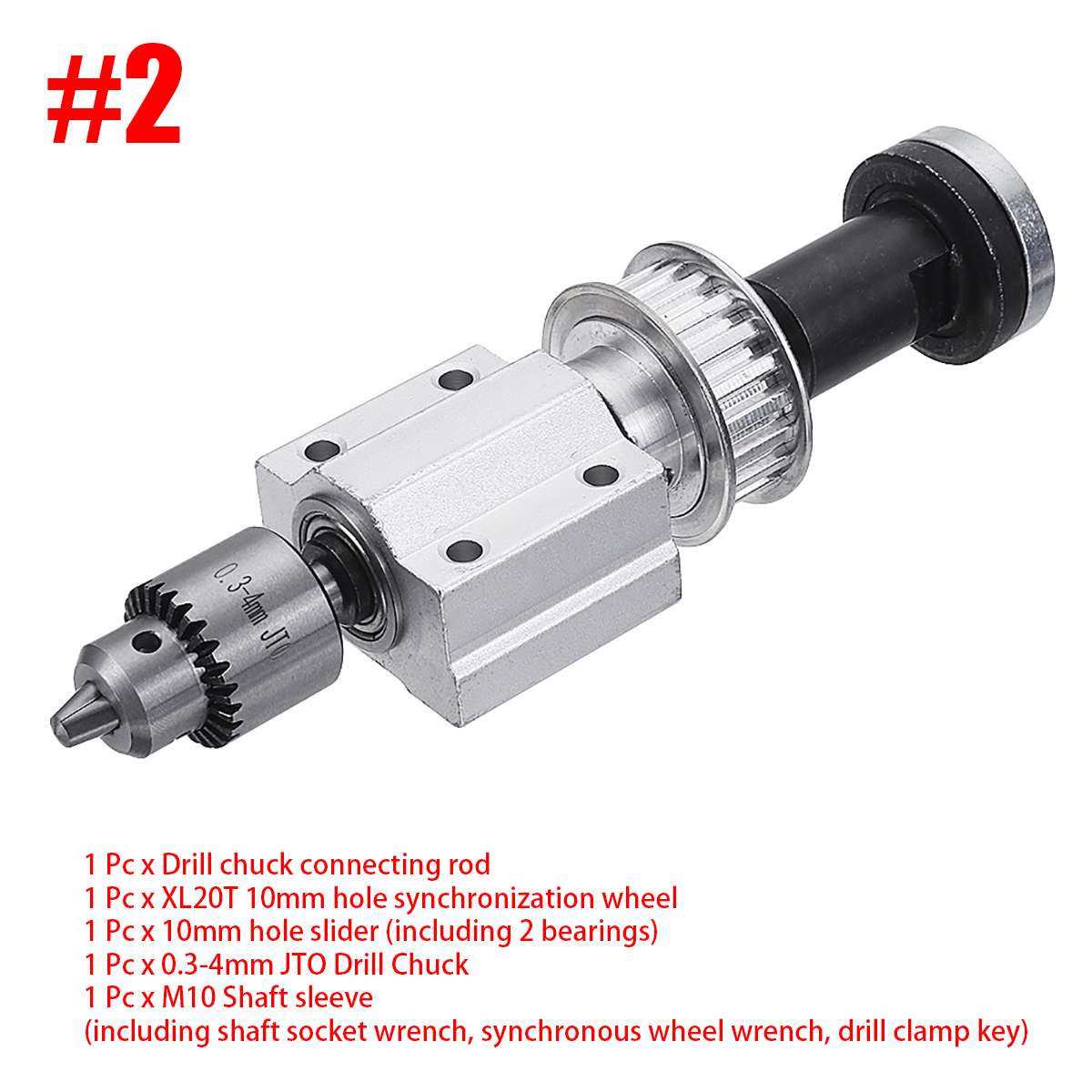 Jto/B10/B12/B16 Boorkop Set Geen Power Spindel Montage Kleine Draaibank Accessoires Trimmen Riem Diy voor Bench Boor/Tafelcirkelzaag: 2