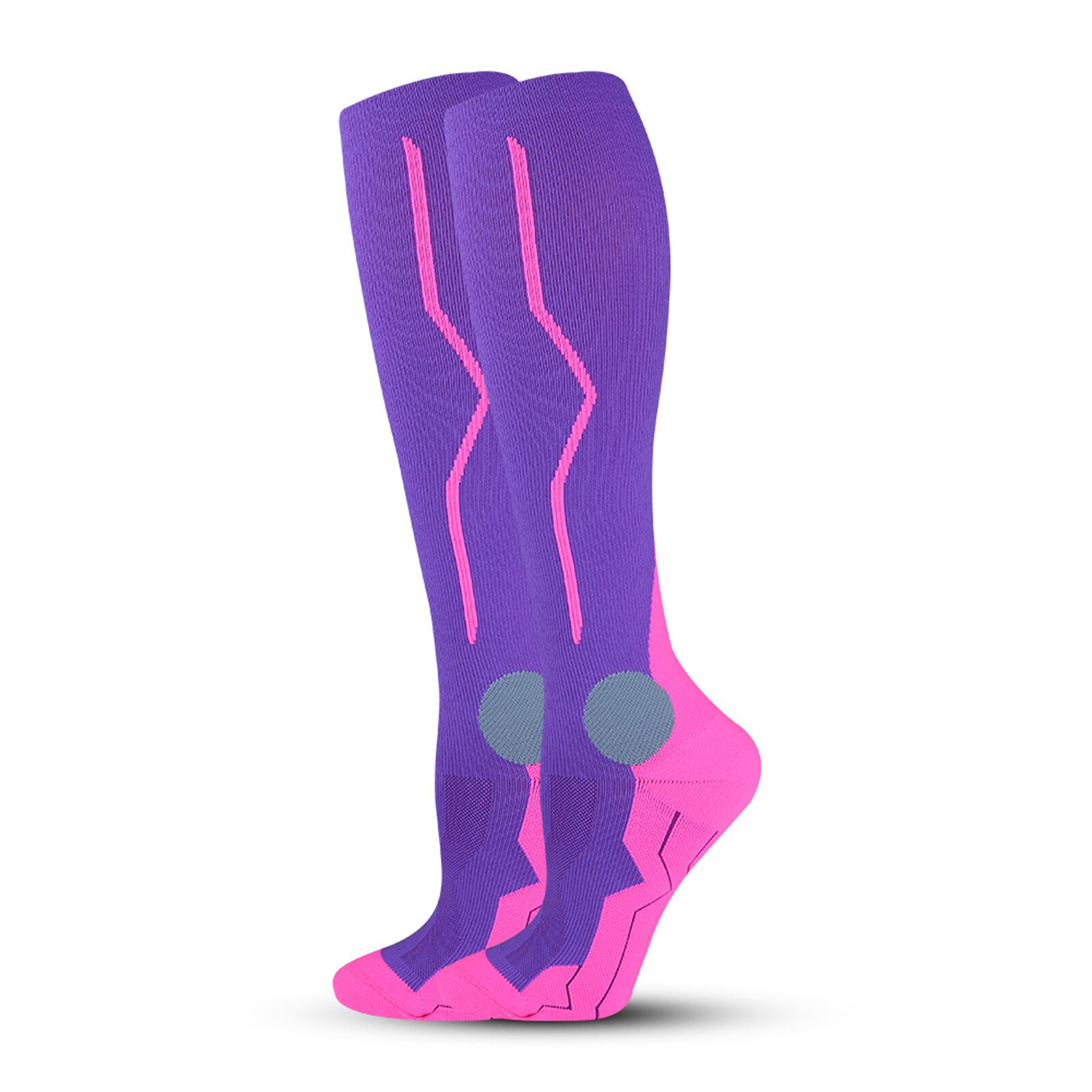 Calf Shaping Compression Socks with Increasing Pressure Elastic Sports Support Stockings for Women Men: purple / L/XL