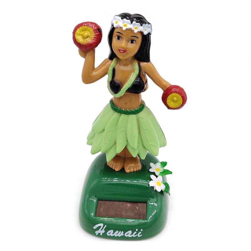 Sol dansende hawaii pige hula ryster hoved legetøj soldrevet auto interiør dekompression instrumentbræt ornament bil tilbehør: F type