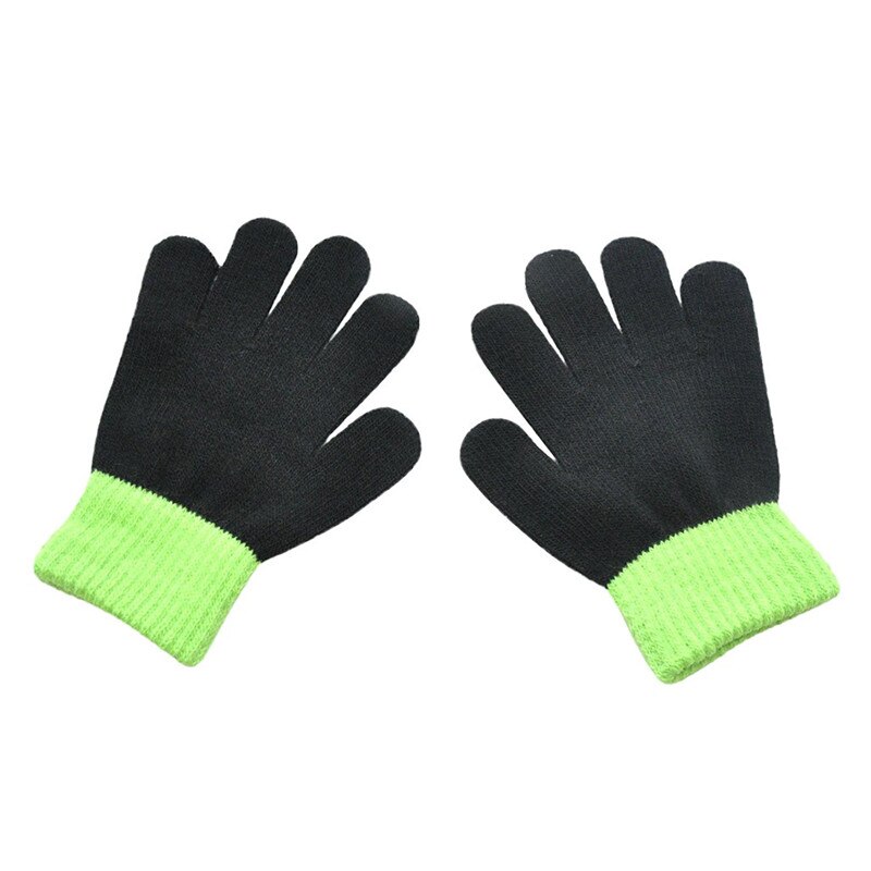 Handschoenen Kinderen Handschoenen Kids Magic Winter Handschoenen Colorblock Volledige Finger Warm Gebreide Handschoenen Rekawiczki Dzieciece #3O14