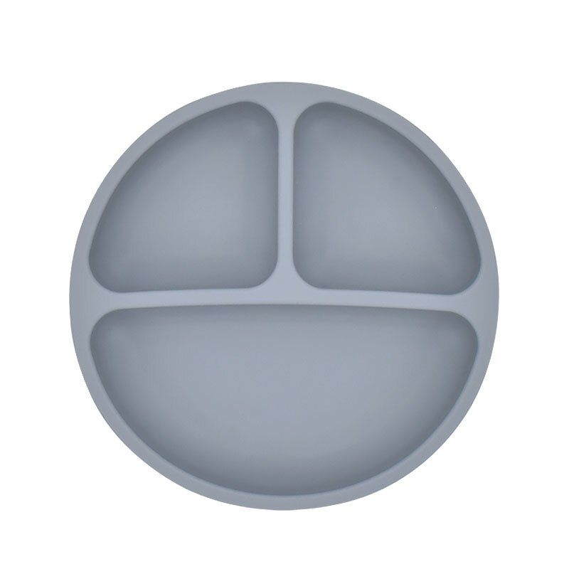 Assiette à manger en Silicone pour bébé, solide, mignon, dessin animé, vaisselle de pour bébé, formation, vaisselle, bol d'alimentation pour enfants: Dark Grey