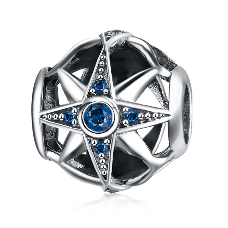 DALARAN 925 Sterling Silver Charms Blue Moon Star Beads For DIY Enamel Fine Jewelry Making Fit Original Charm Bracelets Necklace: Stars