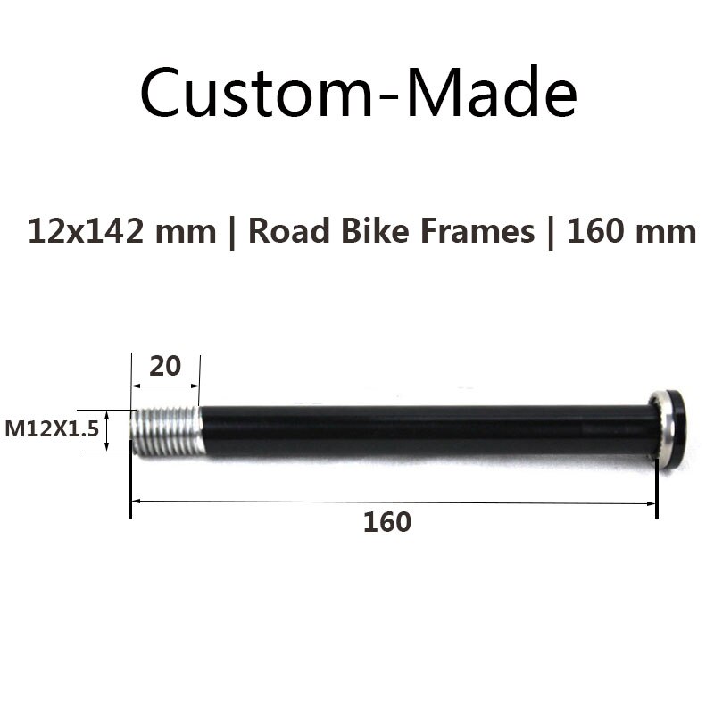 Rear Thru Axle 12X142 length 158 160 164 170 mm thread pitch 1.5 mm biycle Custom-Made thru axle: 160mm without lever