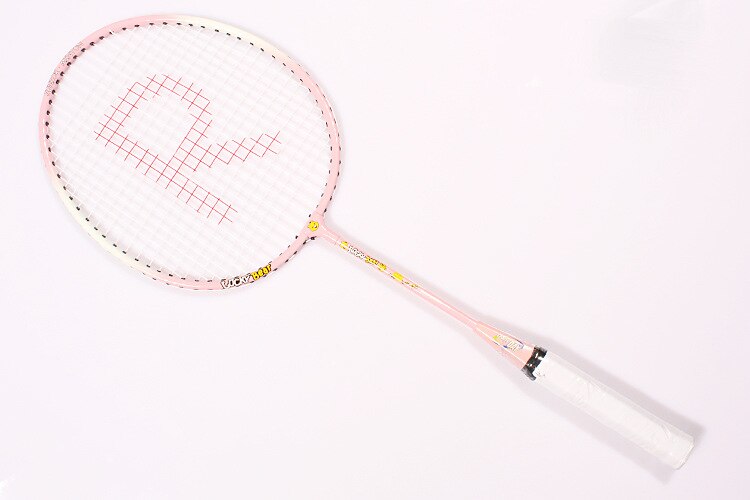 6500 2 stk ferrolegering tegneserie barnebadmintonracket spesialtreningstråd materiale fibergarn bruk fleksibelt: Rosa