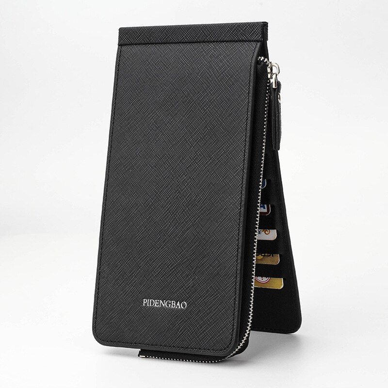 Veelkleurige dames clutch portemonnee effen kleur portemonnees dames portemonnee dames multifunctionele kaarthouder handtas leer voor dames portemonnee: Zwart