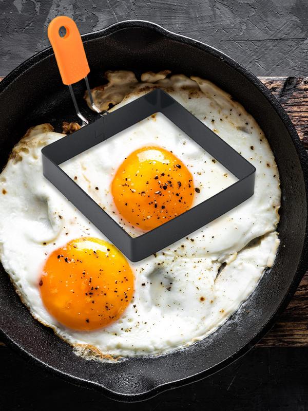 Anillo para freír huevos de acero inoxidable, molde cuadrado antiadherente para panqueques, Muffins, tortilla, herramienta para freír huevos, accesorios de cocina