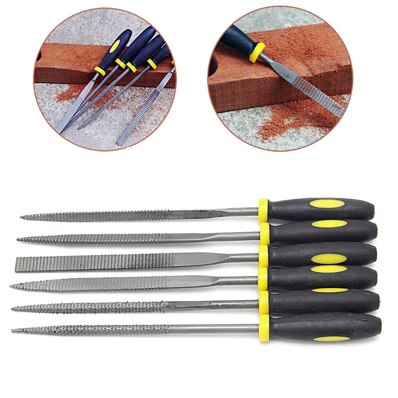 6Pcs 160mm Mini Metal Filing Rasp Needle File Wood Tools Hand Woodworking