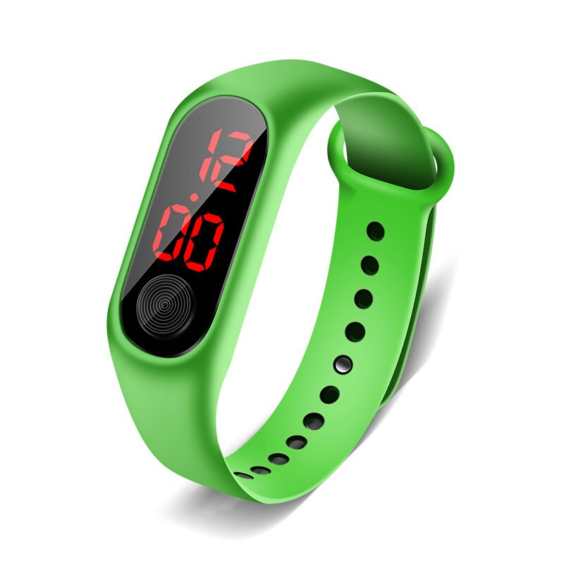 Barn flicka digital klocka barn tecknad analog digital sport led elektronisk vattentät armbandsur pojkar digital relogios: Grön