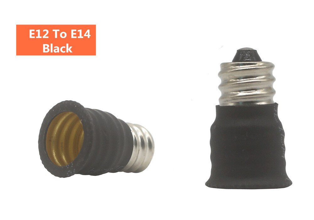 Led Lamp Bulb Base Conversion Holder Converter Socket Adapter E27 to GU10 G9 B22 E14 E12 Fireproof Material For Home &amp;Lighitng: E12 To E14 Black