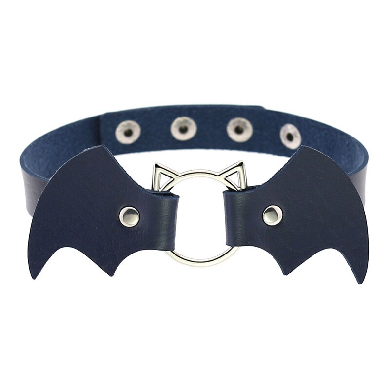 Sitaicery Punk Bat Kragen Halsband Frauen Halskette Kit Kopf PU Leder Halsband Gothic Halskette Kette Jewely Zubehör: 7