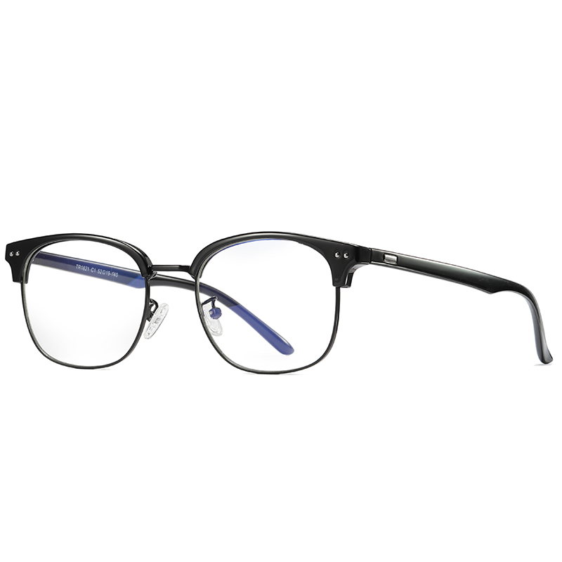 Pro acme  tr90 -montuur blauwlichtfilterbril heren dames unisex blauwlichtbril leesbril gamer computerbril  pb1202: C1 heldere zwarte