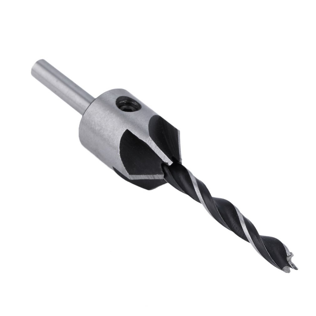 5 fluit Verzinkboor Boor Set Ruimer Houtbewerking Afschuining Thuis Gereedschap