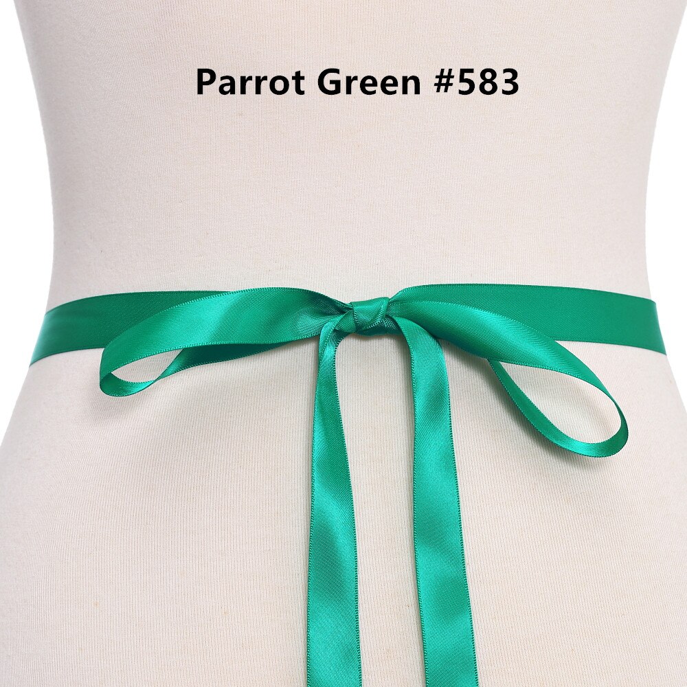 (1PC) Rhinestones bridal belt diamante wedding dress belt with crystal wedding sash for wedding accessories WDD1059: parrot green