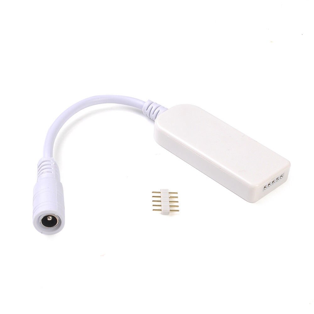 Mini controlador LED Bluetooth/Wifi para 5050 de 3528 RGB/RGBW, tira de luz LED de pulgadas, cabezal de 5 pines de 4 vías (RGBW): Blanco