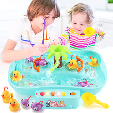 Kids Fishing Toys Set with Sound and Light ElectricWater Cycle Fishing Game Set Funny Classic Toys for Children