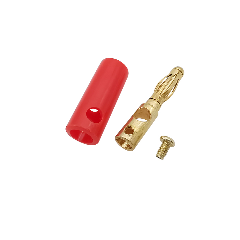 20 Stück vergoldete Schraube 4 mm Bananenstecker Audio Lautsprecherkabel Kabel Stecker Adapter Schwarz Rot