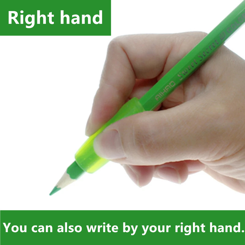 1 zestaw długopis uchwyt robić trzymania ołówka specjalne dla lewa ręka również robić prawa ręka dzieci dzieci szkoła biurowe miękkie silikonowe pomoc pisma odręcznego