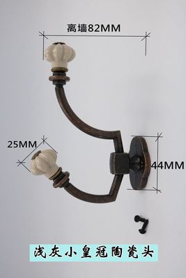 Ganchos de pared de cerámica de calabaza, ganchos decorativos, ganchos de pared, ganchos de abrigo Retro antiguos, ganchos de perchero, muebles de Metal: 5